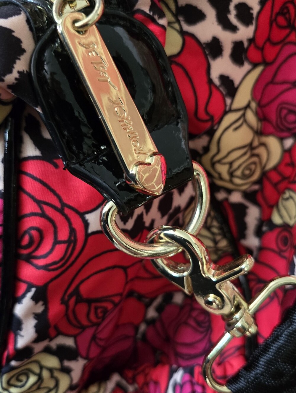 Betsey Johnson Y2K Rose Leopard Weekender Duffel Travel Bag NWOT - Picture 5 of 11